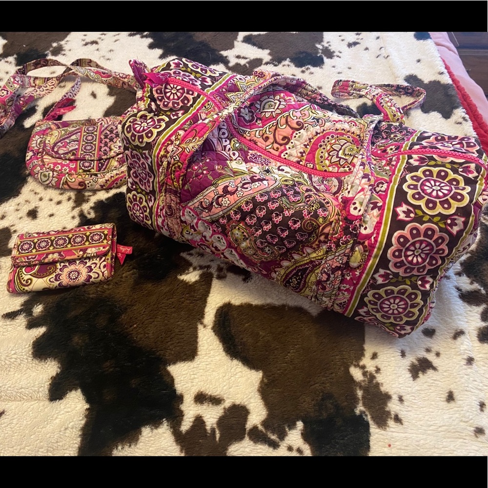 Vera Bradley Pink Paisley Set